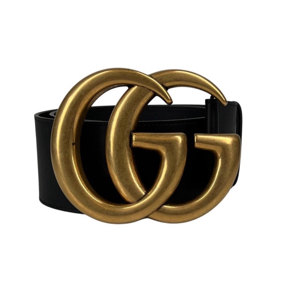 Gucci Women's Belt with Gold GG Buckle